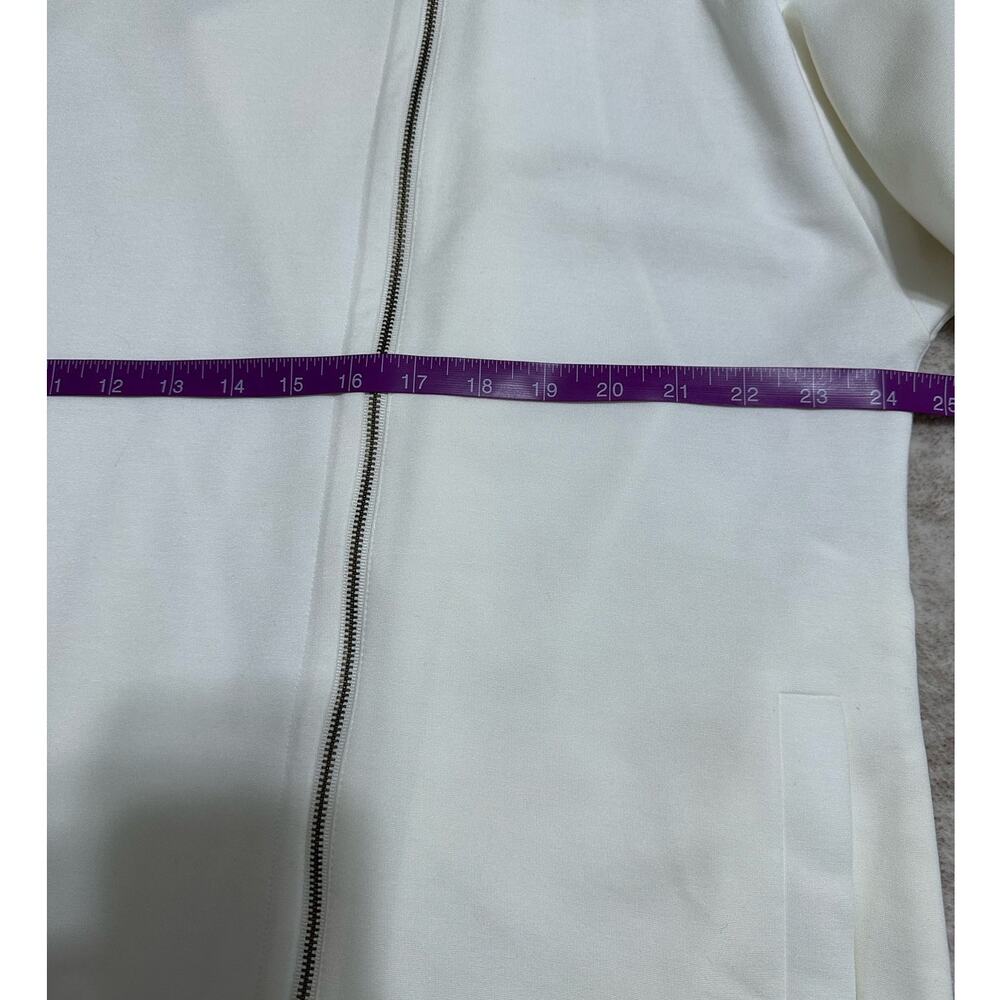 Eileen Fisher Asymmetrical Zip Jacket Womens XL White Minimalist Ponte - Picture 7 of 8